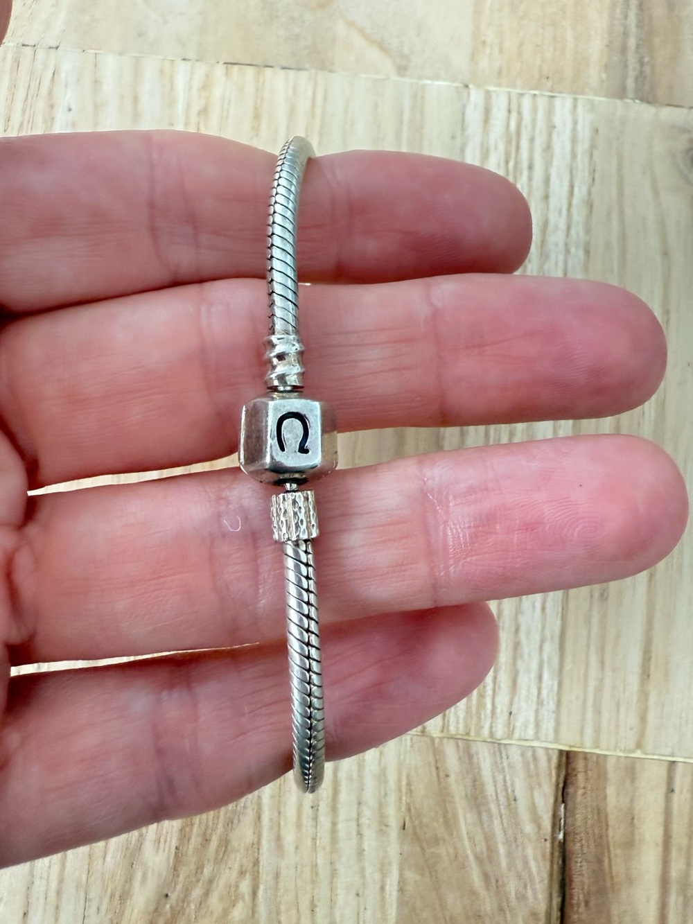 Chamilia 925 Sterling silver snake chain charm bracelet